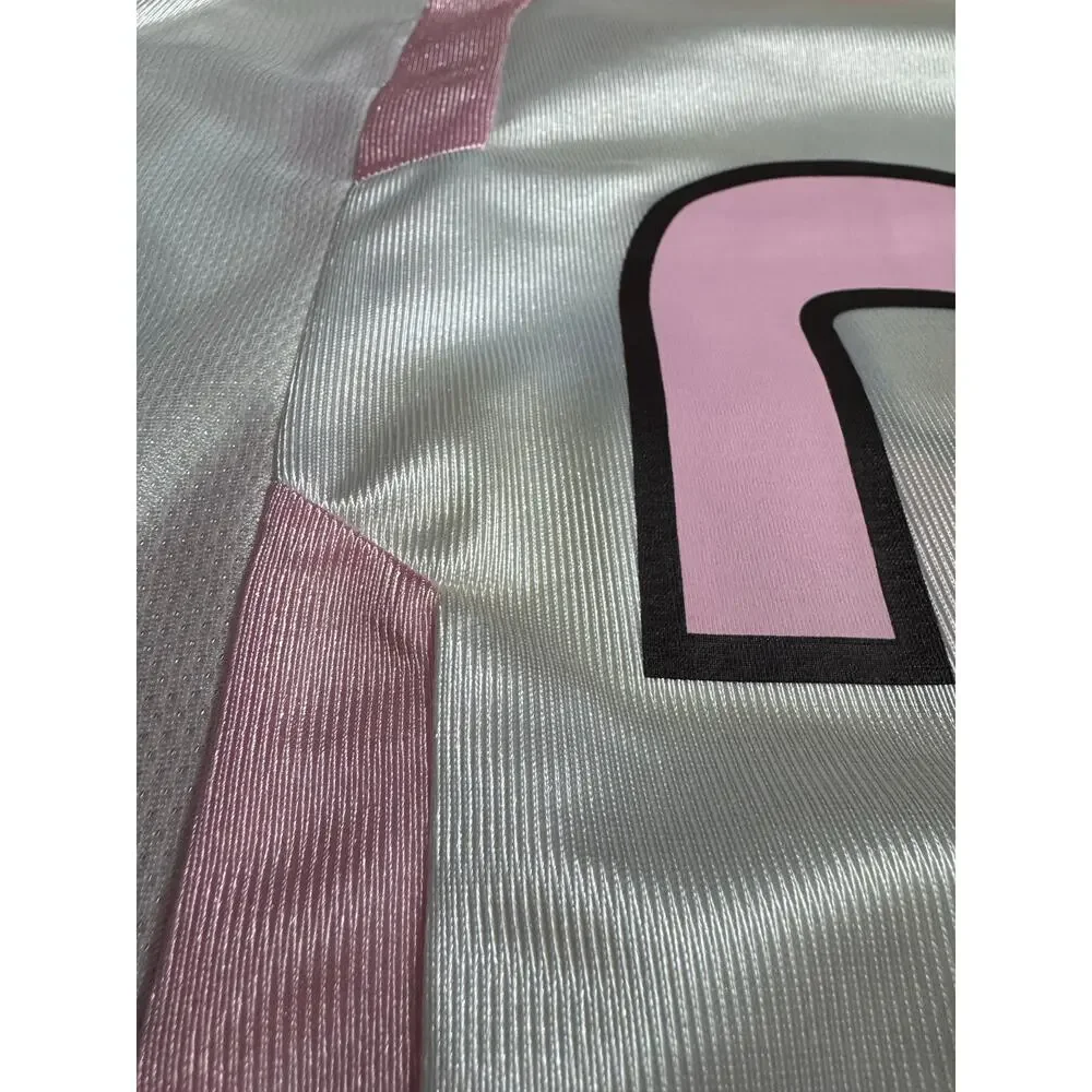 Nike Miami Hurricanes Women's #2 White and Pink Jersey - Size Small
